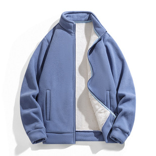 Cross-border Autumn and Winter Outdoor Sports Fleece Jacket Men's and Women's Warm Sweatshirt fleece-lined Thickened Fleece Couple's Jacket Europe and America
