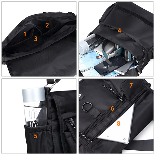 Crossbody bag men's Japanese trendy brand messenger bag casual canvas bag shoulder bag student large capacity crossbody backpack