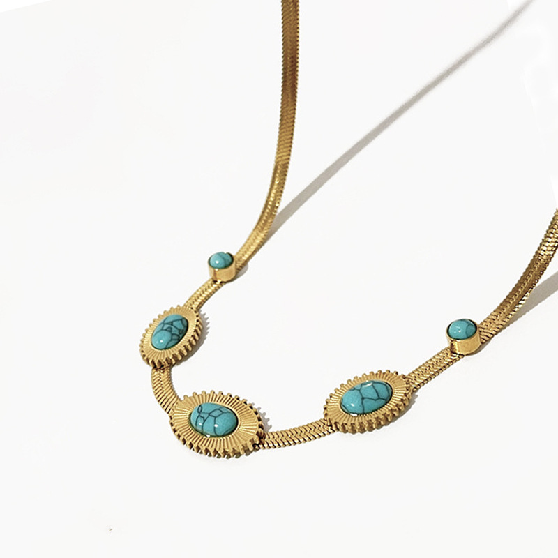 Fashion Geometric Titanium Steel Plating Zircon Choker Colorza_colorza_5