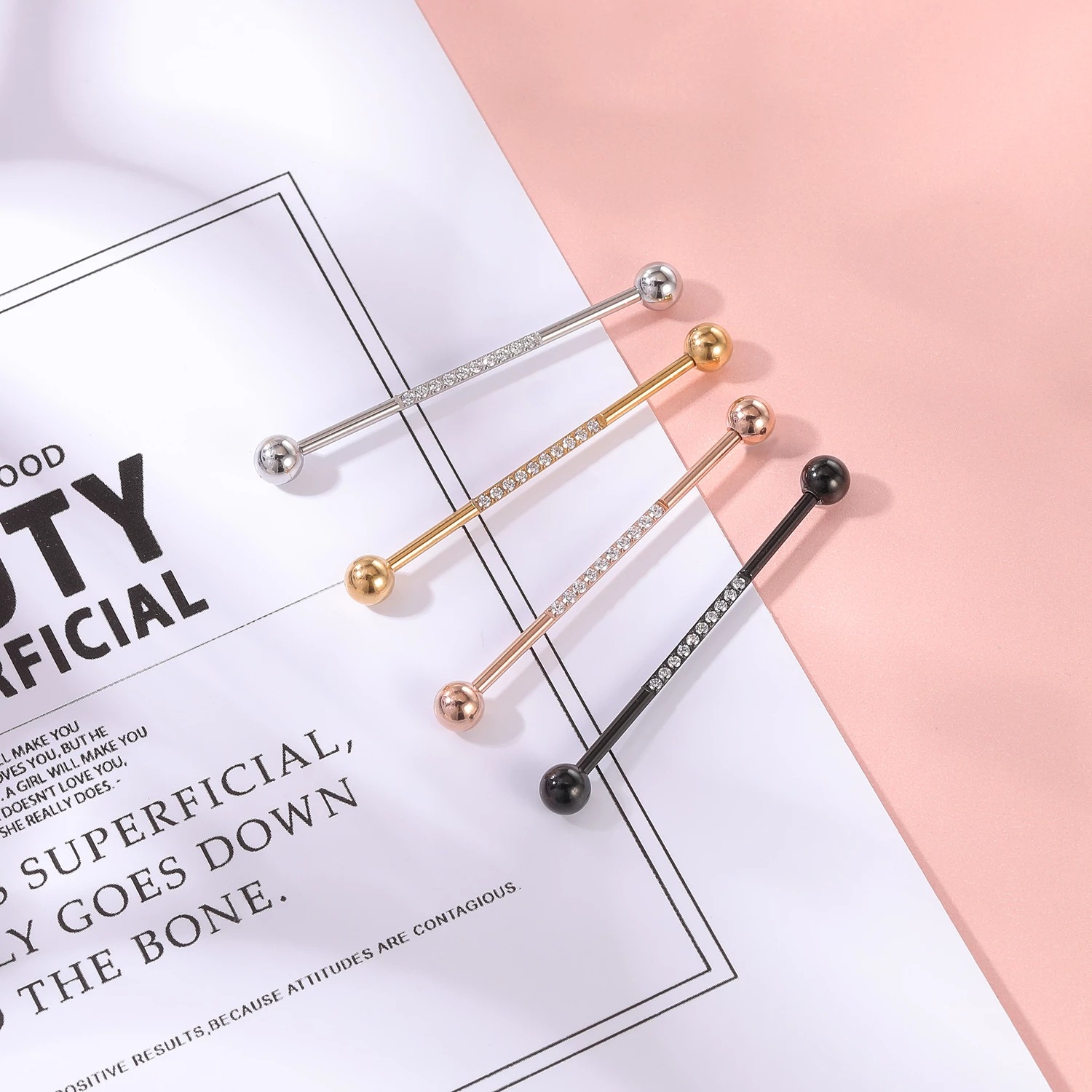 316L Titanium Steel Punk Style Bridge Ear Nail Retro Wine Nail Ear Puncture Earring detail image 11