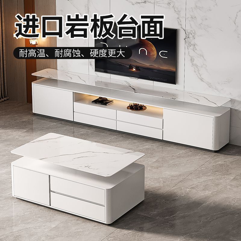 無垢材スレートテレビキャビネットリビングルームホームモダンシンプルハイキャビネット小さなアパートフロアテレビキャビネットコーヒーテーブル組み合わせ