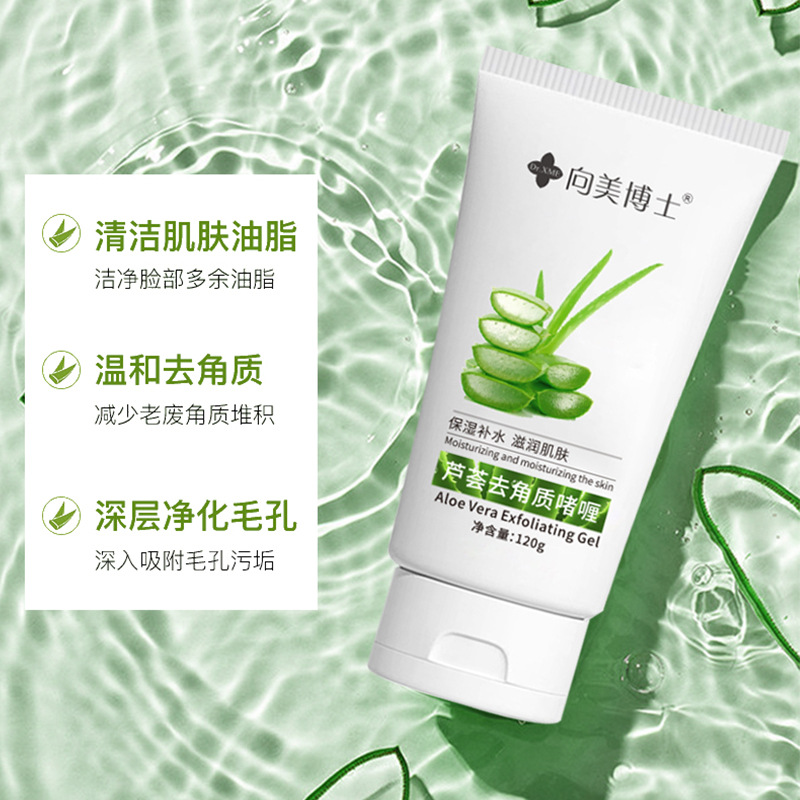 Dr. Xiangmei aloe gel exfoliante fango frotando crema limpieza profunda hidratante tierna mejora fabricante áspero