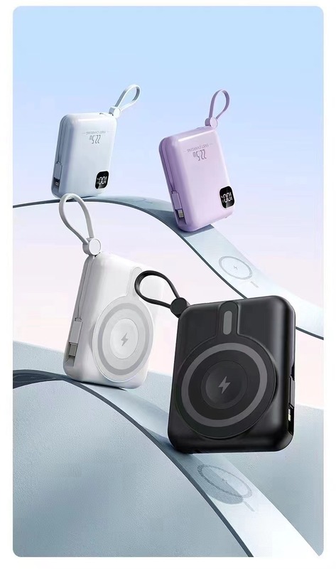 新型マグセーフ磁気吸引三合一無線充電携帯充電モバイル電源ミニ充電宝10000ミリ|undefined