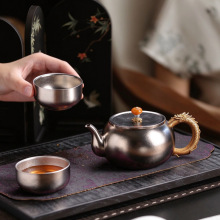 纯钛茶壶泡茶壶家用高档茶具套装功夫茶具户外茶具旅行 冲泡茶壶