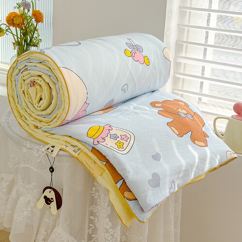 A-type water-washed double-layered soybean fiber summer quilt single-person summer cool quilt air conditioner quilt cool-feeling student bed sheet core