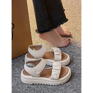 Internet Celebrity Fairy Style with Skirt Niche Sandals for Women Summer 2025 New Thick-Soled Ins Versatile Casual Roman Shoes