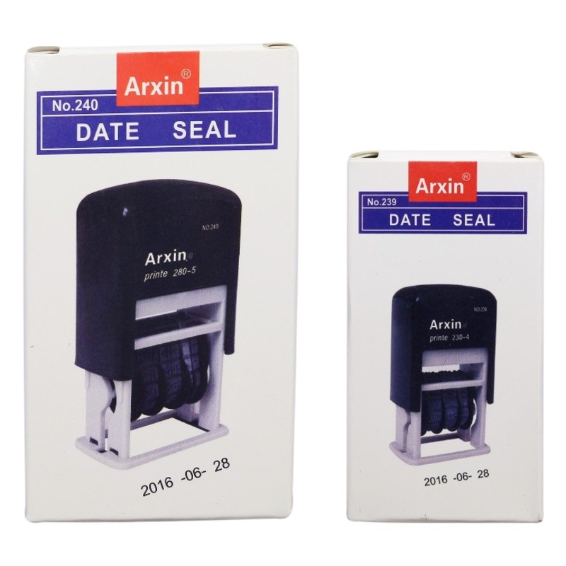 AsiaInfo 239 ~ 240 sello automático de tinta sello fecha sello digital ajustable rueda financiera Flip cubo con mesa de impresión