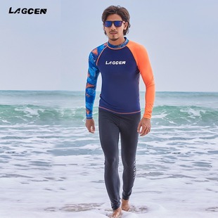 LAGCEN Sports Snorkeling Jellyfish Suit Trousers Long Sleeve Split Swimsuit Sunscreen Swimsuit Surfing Diving Suit