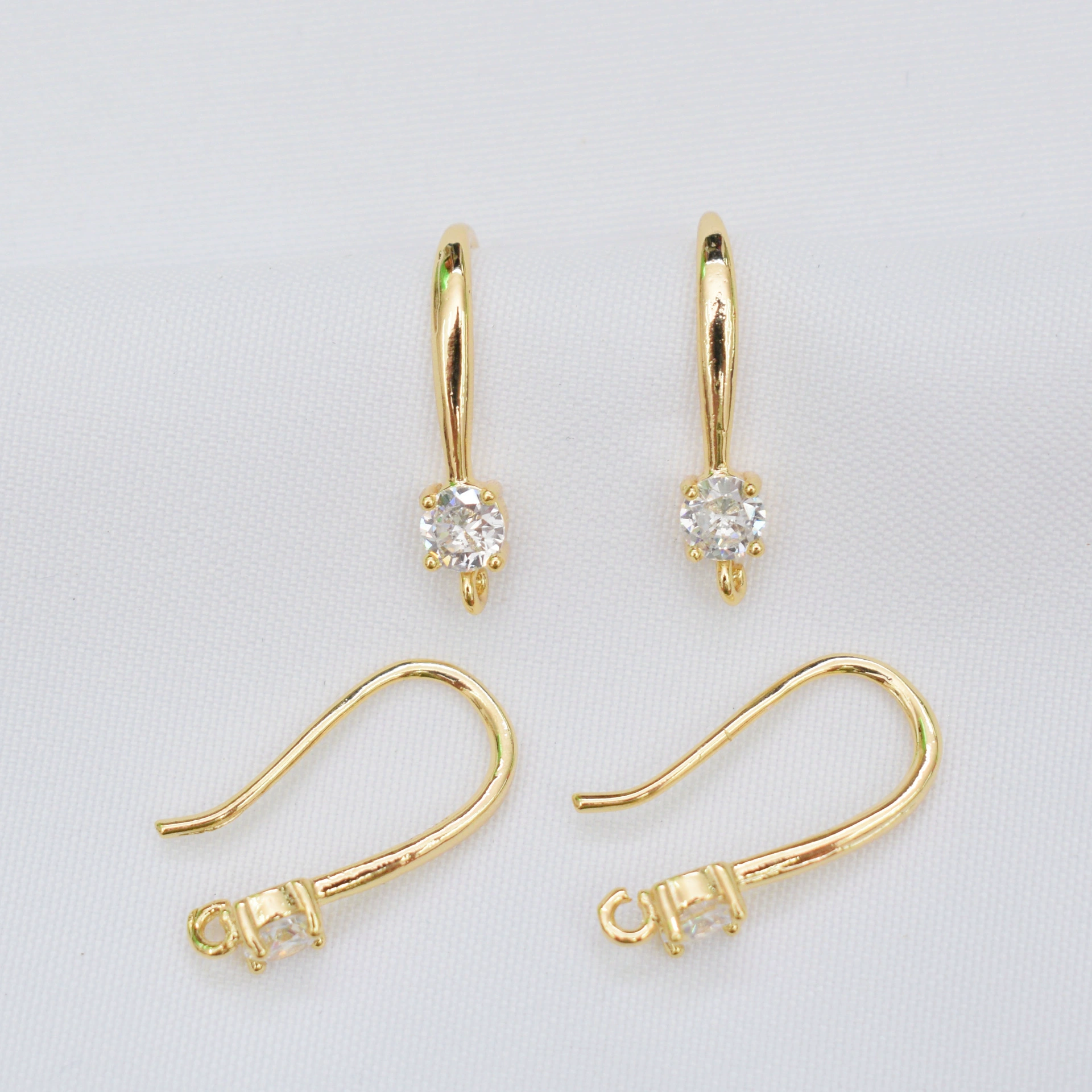 Медные серьги, ручной работы, позолота 14k, микрошаровая вставка
