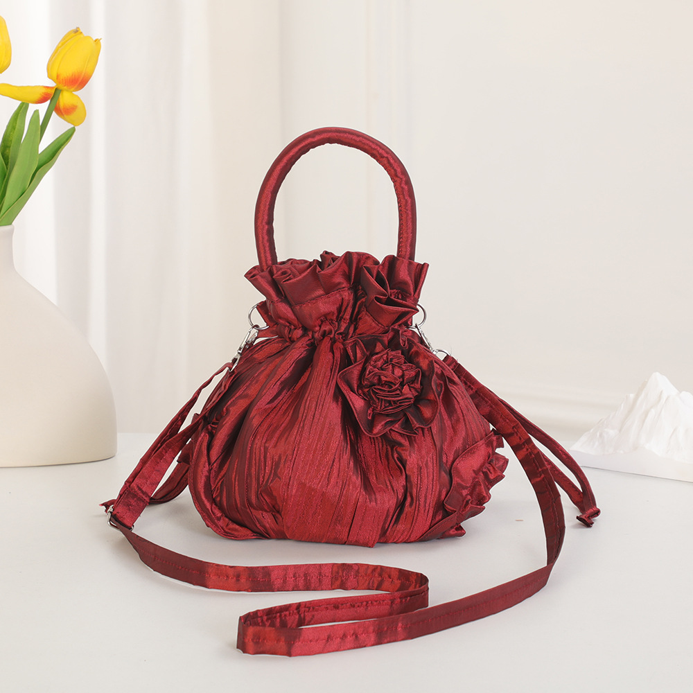 2025 새로운 도착 올매치 예술적 복고풍 꽃 헝겊 가방 민족 스타일 휴대용 어깨 크로스 백 엄마를위한