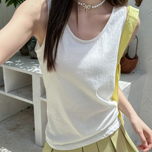 棉麻吊带背心女内搭2025新款大码胖mm宽松遮肚子打底无袖上衣外穿