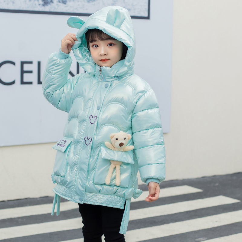 女童棉衣冬装儿童韩版中长款棉袄加绒加厚棉服女孩中大童免洗外套