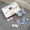 Earrings with tassels, retro shiffon set from pearl, suitable for import, European style, wholesale