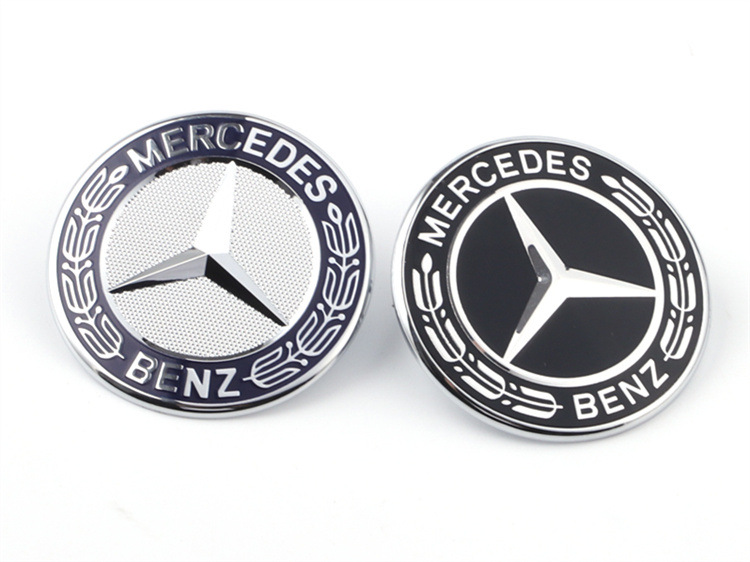 Suitable for Mercedes-Benz Hood Clip Model Flat Wheat Ear Logo C-Class Cla Cls Clk Gla Hood Modification Car Logo