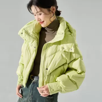 23 winter new candy color age reduction 90 new national standard hooded silhouette short down jacket thickened bread suit 15510 - ShopShipShake