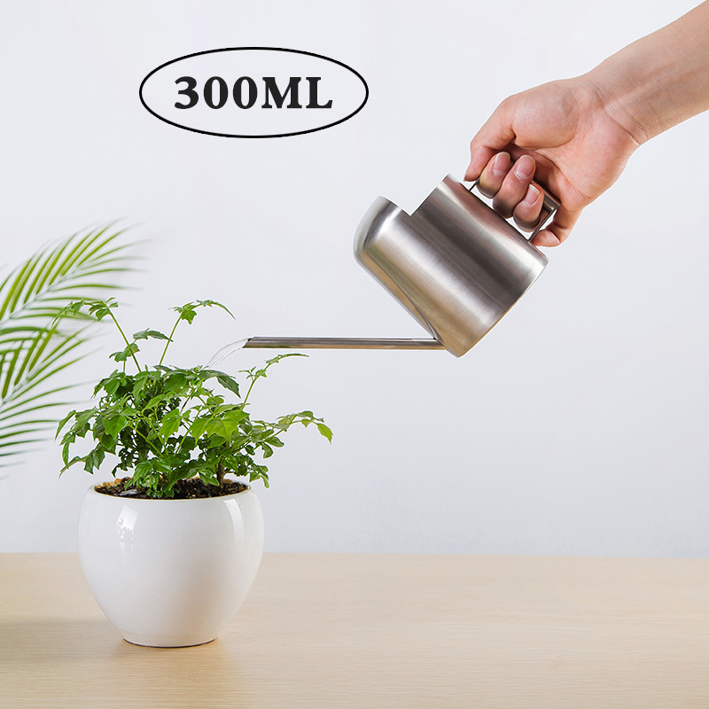 不锈钢淋花壶长嘴金属园艺绿植多肉洒水壶小儿童迷你浇水壶300ML