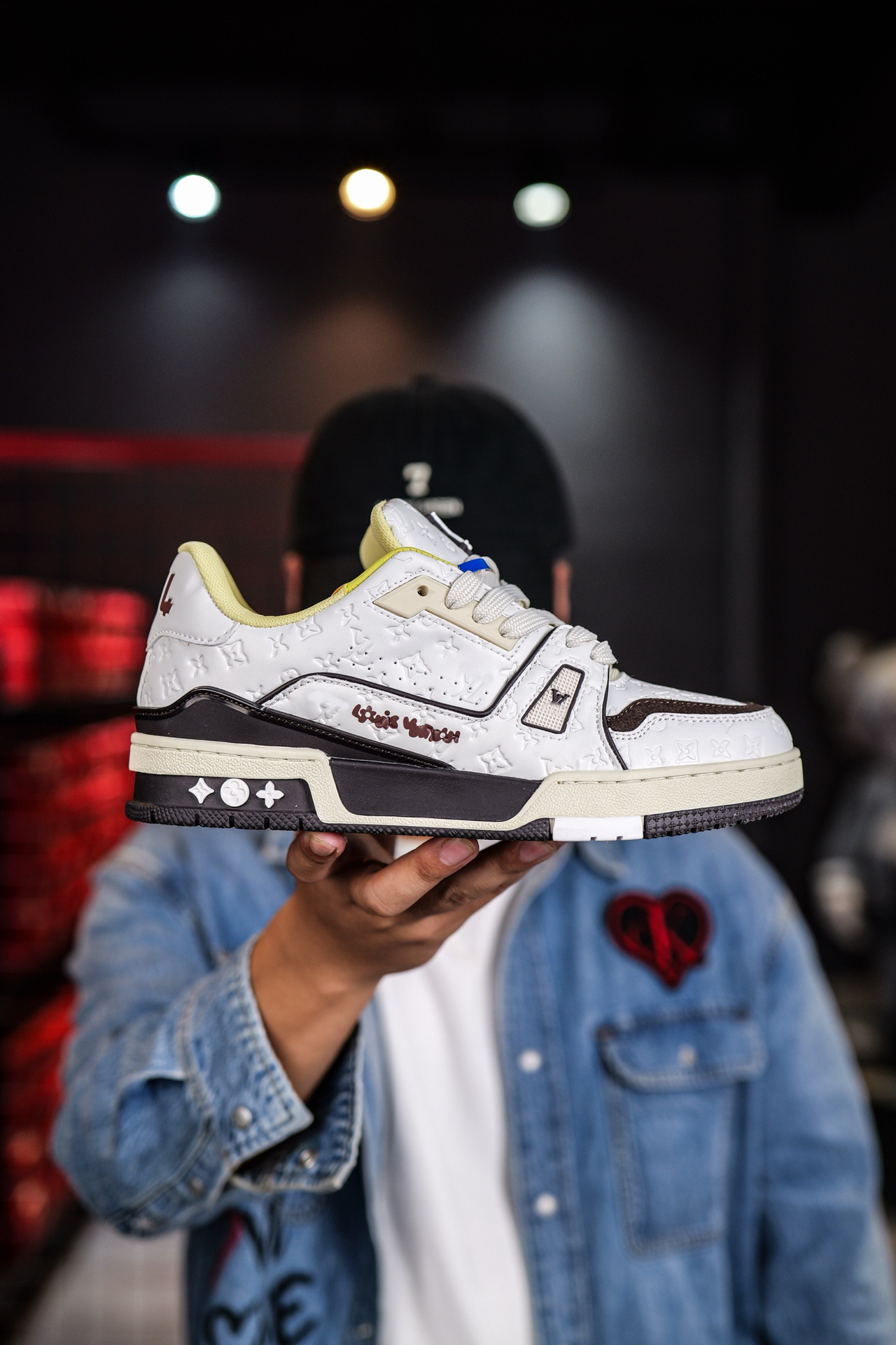 Caja de cajones casa de burro entrenador impresión de moda de suela gruesa elevación de zapatos deportivos pareja universal para hombres y mujeres skate