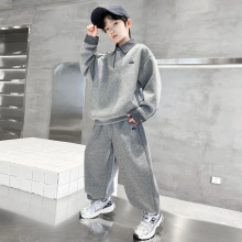 男童春秋款POLO衫套装2025新款秋季卫衣中大童儿童男孩秋装痞帅潮