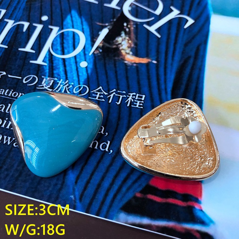 New Style Drip Glaze Triangle Stud Earring Wholesale Nihaojewelry display picture 13