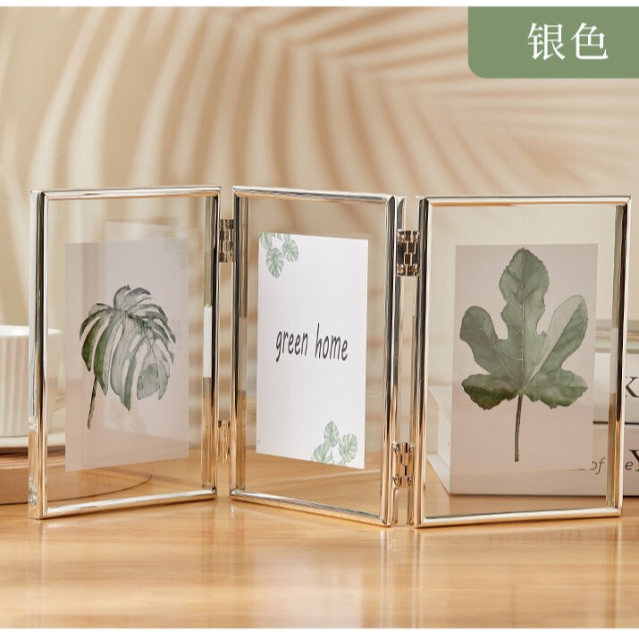 Star with three folding transparent metal photo frame ornaments, "three folding, how to fold all have face" Star with three folding transparent metal photo frame ornaments, "three folding, how to fold all have face"