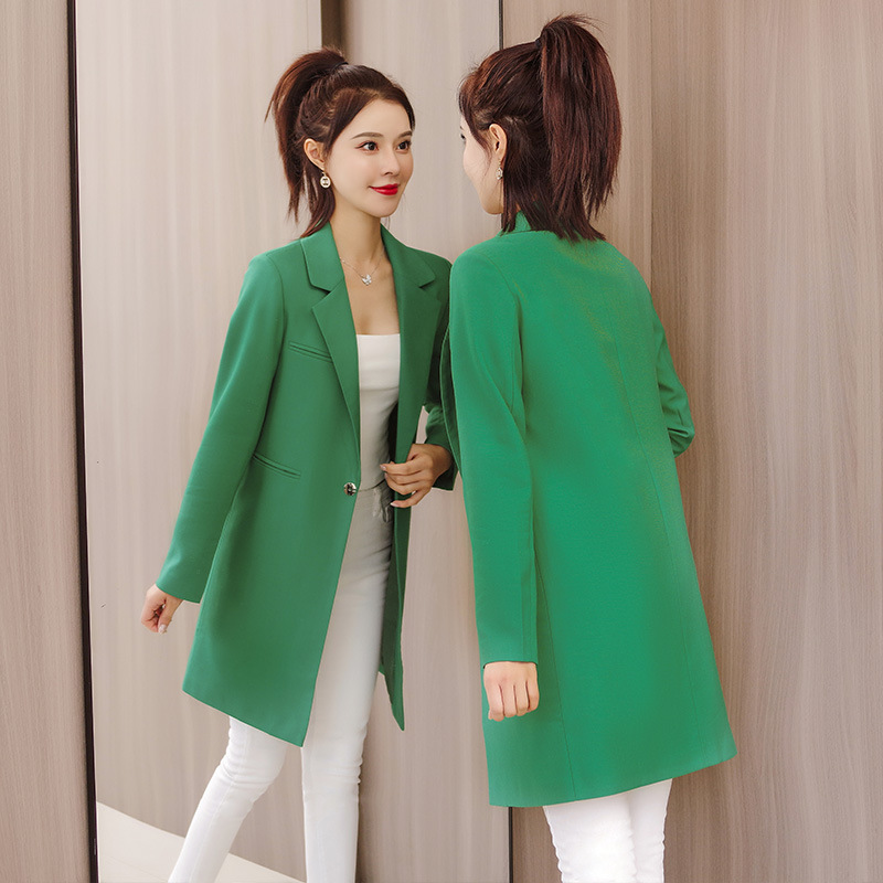 2021 Spring suit coat Korean Edition fashion British style Early spring Little man 's suit Mid length version coat