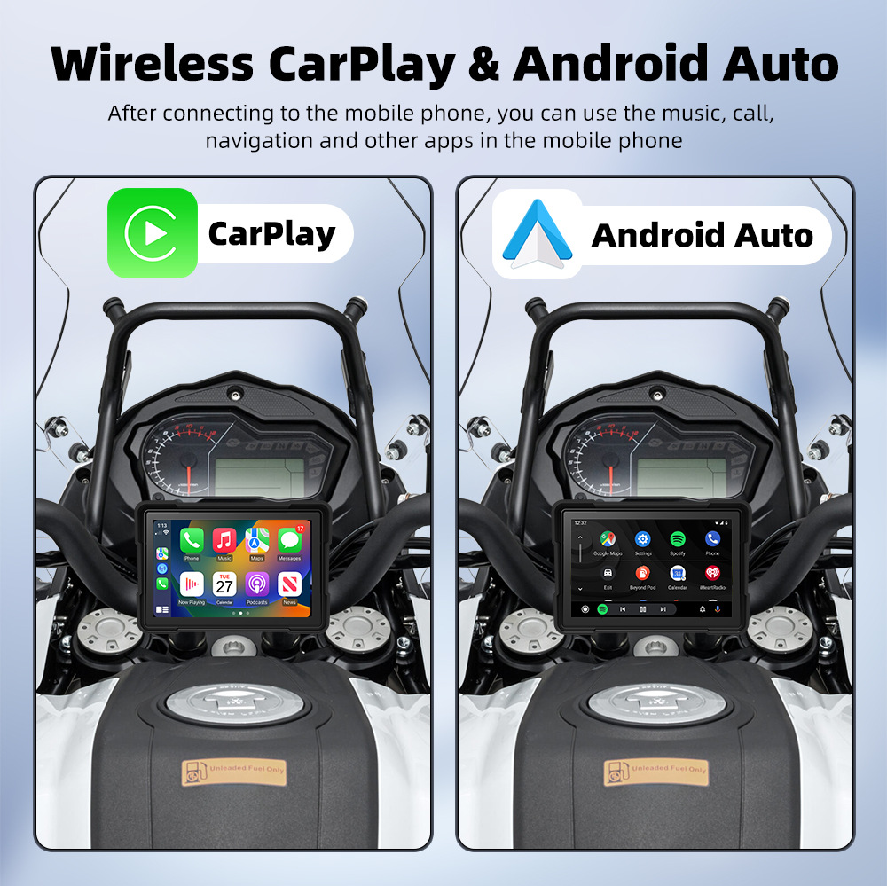 5inch Wireless Carplay/Android Auto Portable Car Motorcycle Driving Recorder