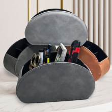 遥控器收纳盒笔筒笔盒创意家居用品居家办公桌面整理PU化妆品收纳