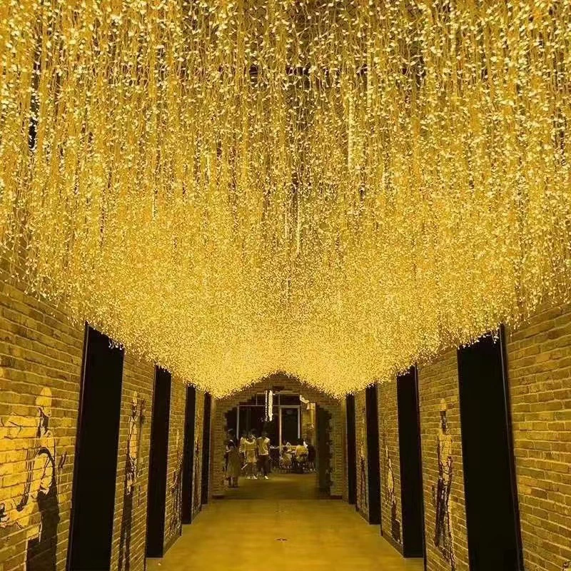 LED Net Fairy Lights, Outdoor Hanging Blossom Lantern, Multi-color, Remote & Transformer Options
