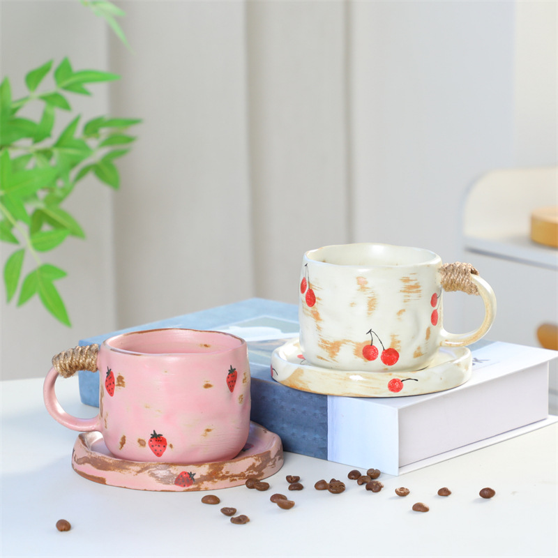 Top Quality Minimalist Ceramic Cup And Saucer Set, Creative Mugs, Afternoon Tea Coffee Cups, Supply, Household Cups_voghion.com