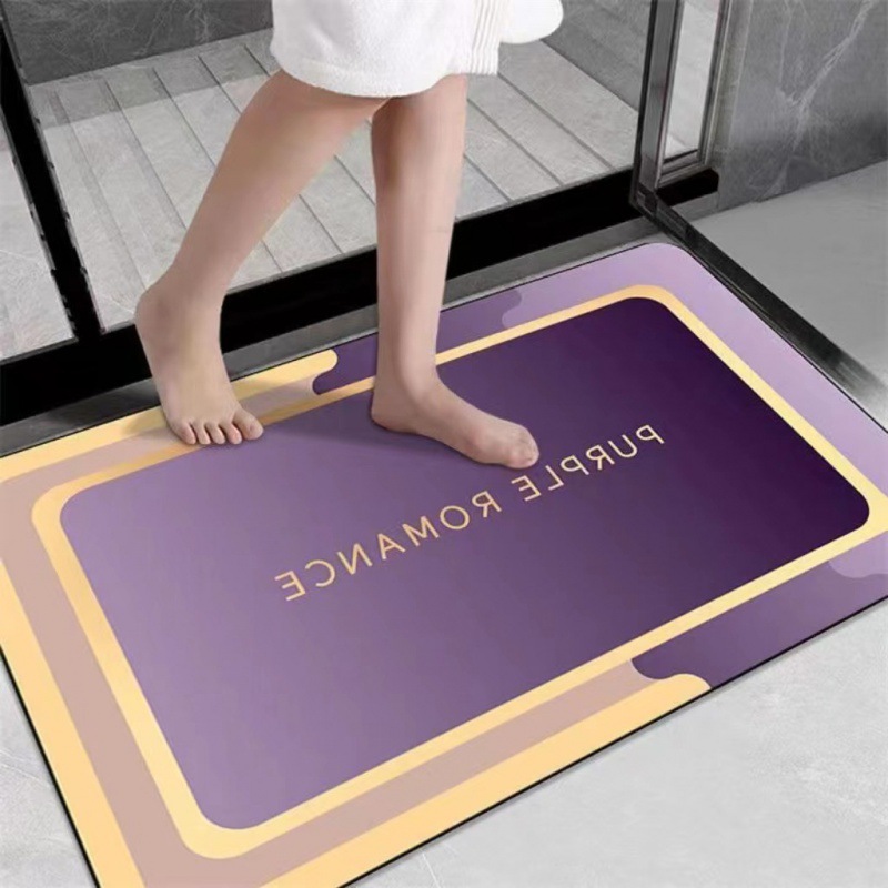 跨境浴室硅藻泥卫生间地垫吸水防滑脚踏垫子简约厕所门口地毯耐脏