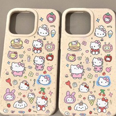 少女心可愛kt貓咪適用蘋果13可降解小麥手機殼iPhone14promax新款