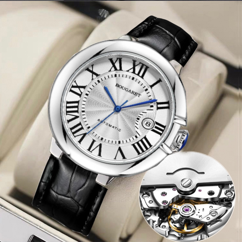 Bugalay nuevo reloj de la serie de globos calendario impermeable para hombres reloj mecánico antifalsificación estilo coreano TikTok entrega rápida de la mano