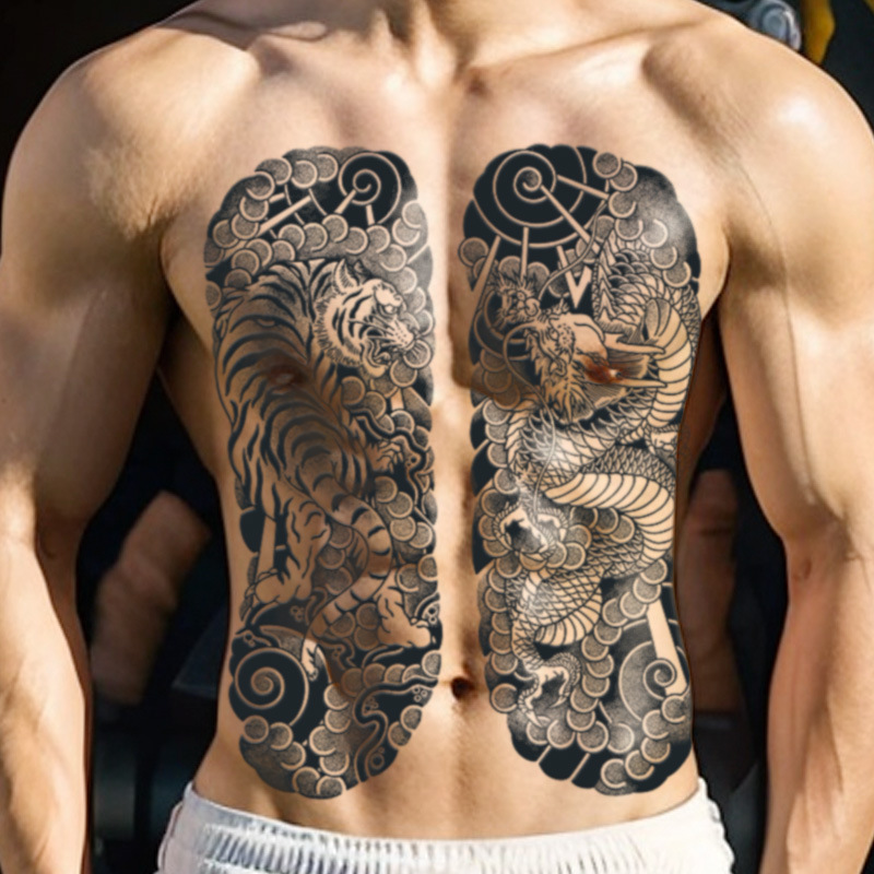 Rebeca de estilo japonés pegatinas de tatuajes a base de hierbas impermeable hombres y mujeres de espalda completa jugo de hierba y madera semipermanente Prajna brazo de flor brazo completo