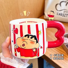 マグカップクレヨンしんちゃんカップ陶磁器カップルコーヒーカップ子供用コップ家庭用女子学生高颜値オフィス