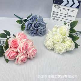 7头情人玫 浪漫婚礼堂路引拱门酒店装饰商场美陈仿真花外贸批发