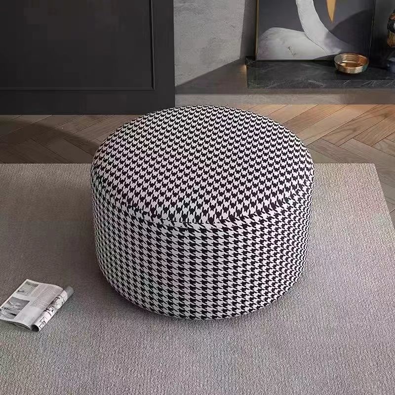 Nordic simple taburete redondo taburete sofá sala de estar casera pie taburete bajo dormitorio cama armario taburete de cambio de zapatos