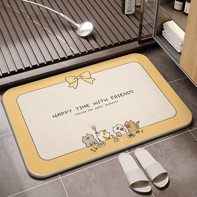 Avtomobil döşəmə paspasları, Door Absorbent Mat, Toilet Door - menggu-shiguang-bathroom-hard-mat-h-354509cm-square-white-background