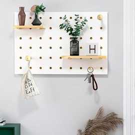 实木置物架家居墙壁挂饰木制电表箱装饰遮盖板洞洞板挂钩衣架