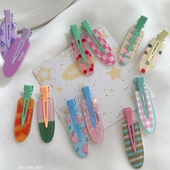 夏のドーパミンのゼリー色の跡がなくて、新鮮な果物の格子縞の前髪のサイドクリップの化粧のクリップのカードを挟みます。