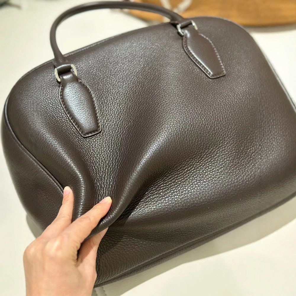 The Ro* Haute Couture Commuter Bag - Full Steel Hardware, India 12 Top Grain Cowhide Handbag Bowling Boston Bag - Thumbnail 3