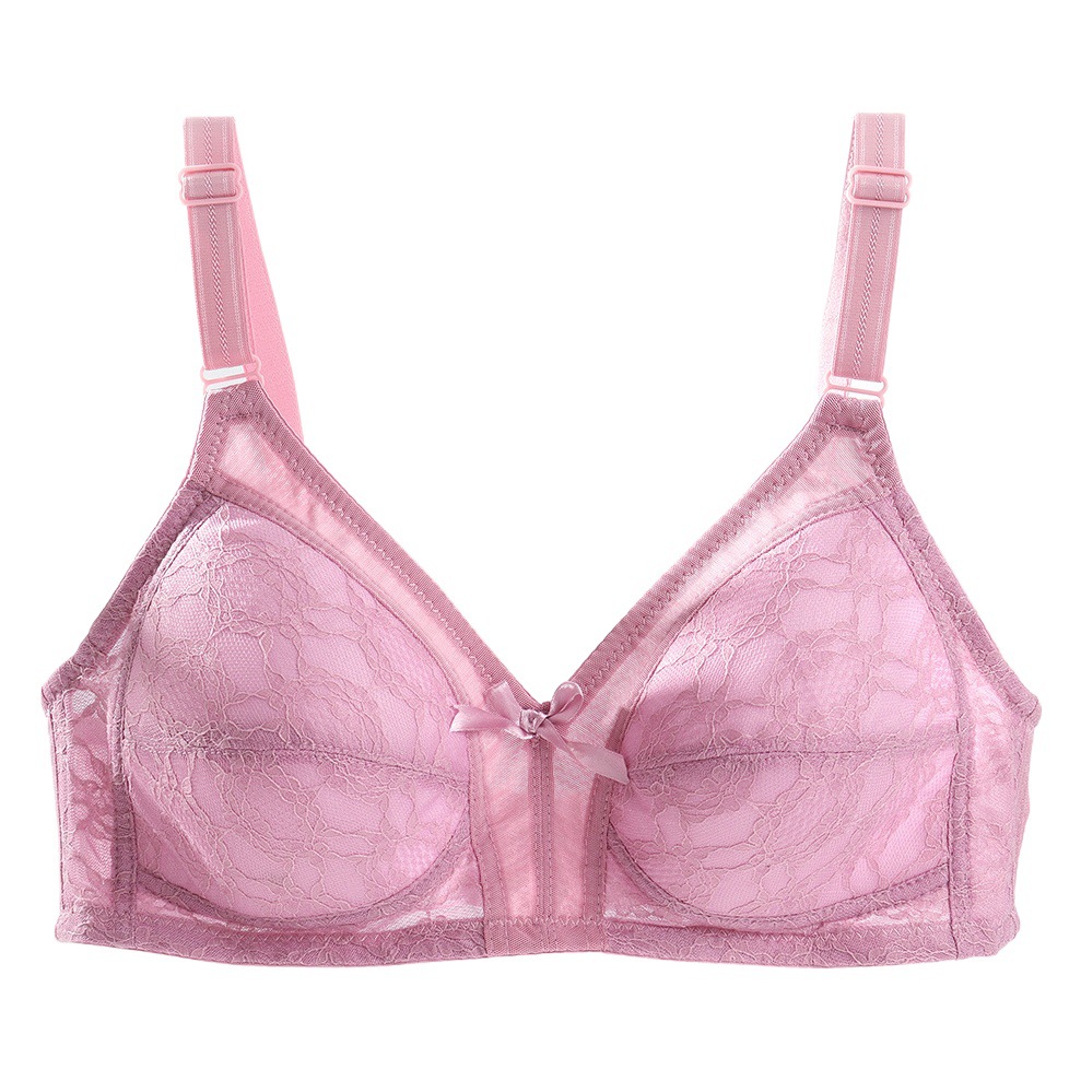 Lace Bra for Large Busts, Minimizing Effect, Plus Size, Large Cup, Wireless, Hollow Breathable Design, European and American Style Bra, Outward Expansion Bra