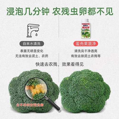 Eggshell fruit and vegetable cleaning powder to remove pesticide residues, remove fruit wax, wash dishes, wash fruits, multi-purpose bottle and fruit and vegetable cleaning agent