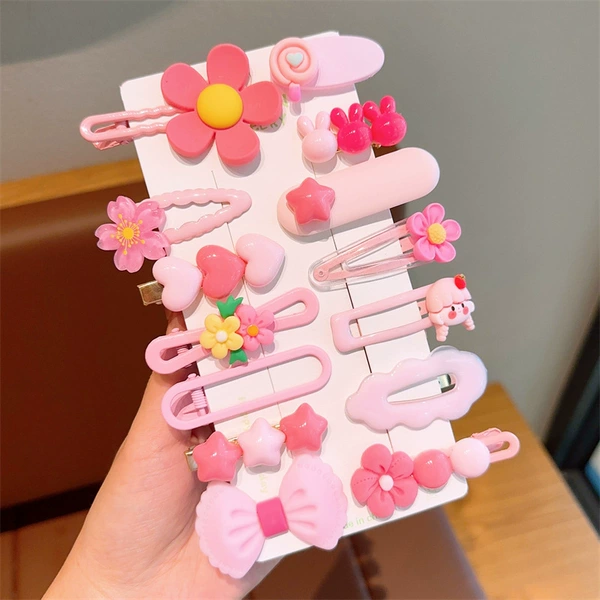 26# soft glue dopamine pink hairpin set 14-piece set [Sealing]