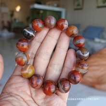 天然上古宣化战国红玛瑙手串手链男女佛珠原石手工打磨一板芙