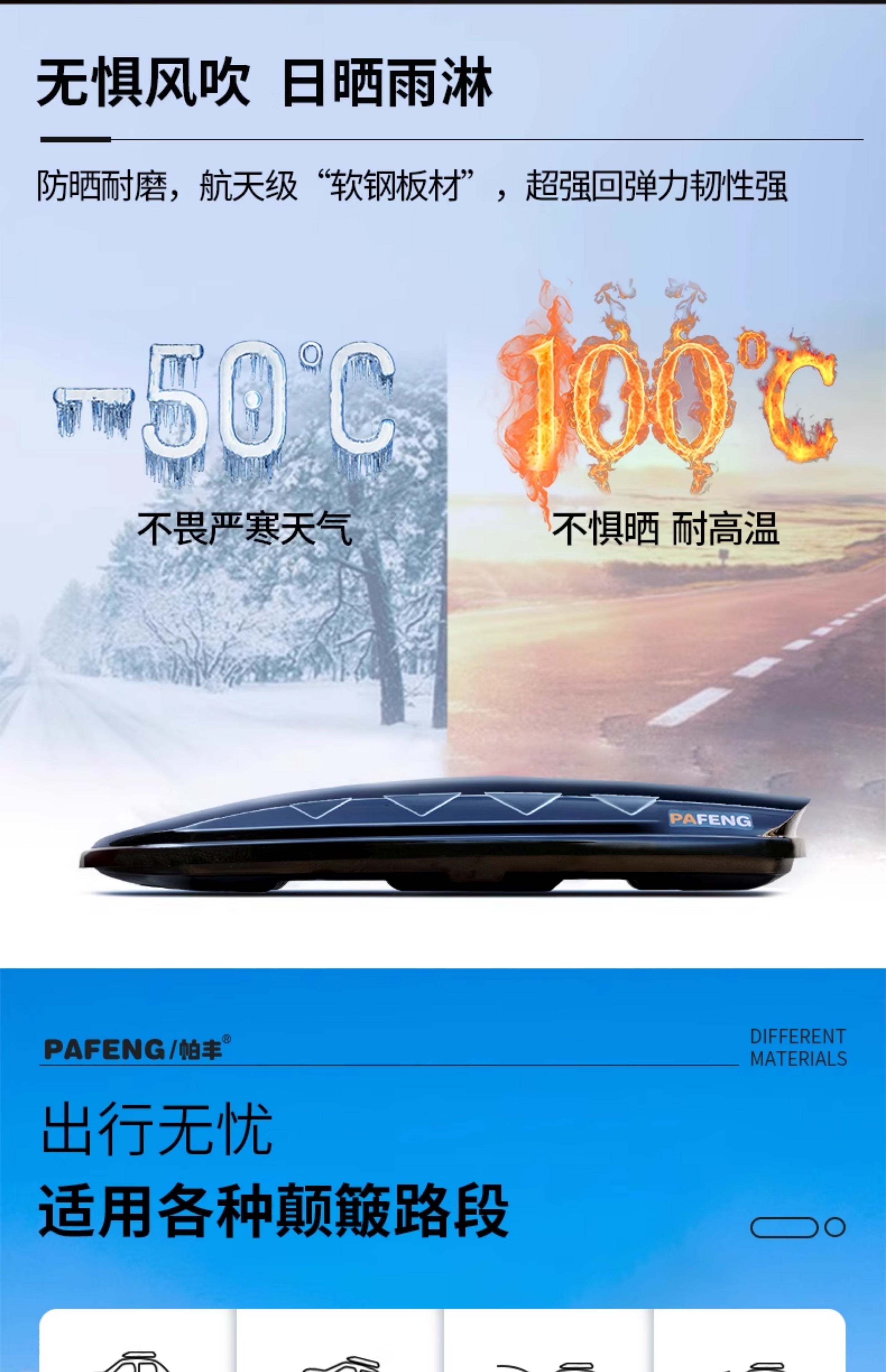Roof Box Universal Car Travel Box Large Capacity Car Off-Road Roof Rack Ultra-Quiet