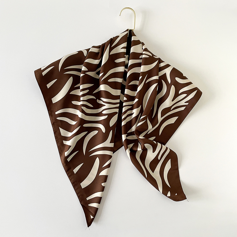 Large Silk Square Scarf For Women Animal Print Luxurious Hijab_voghion.com