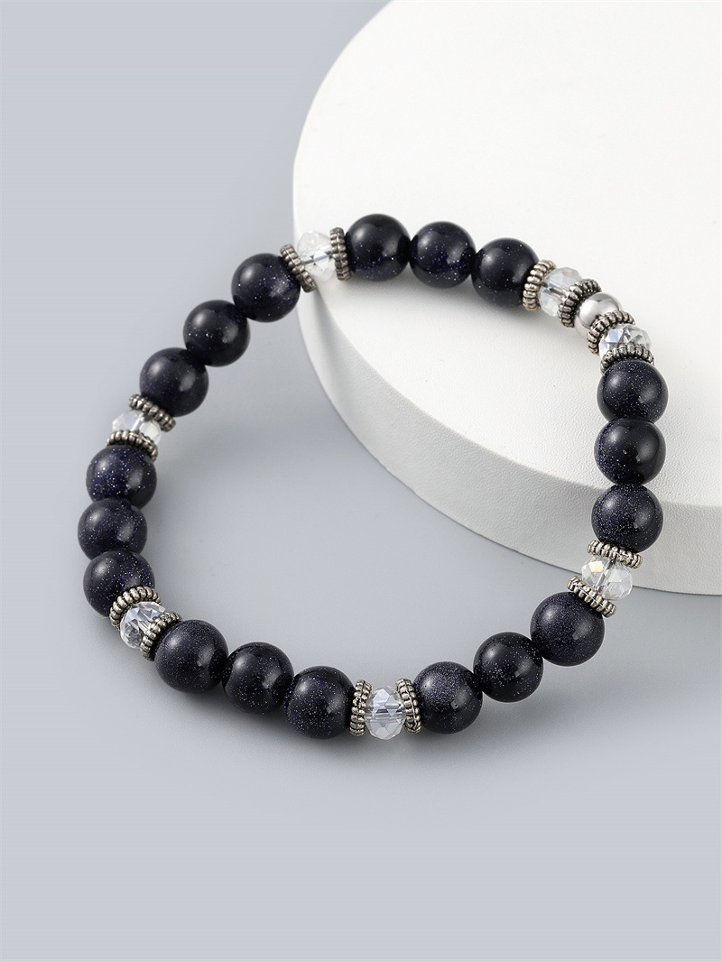 Nueva pulsera de cuentas DIY transfronteriza estación independiente joyería europea y americana pulsera de arena azul pulsera de los hombres