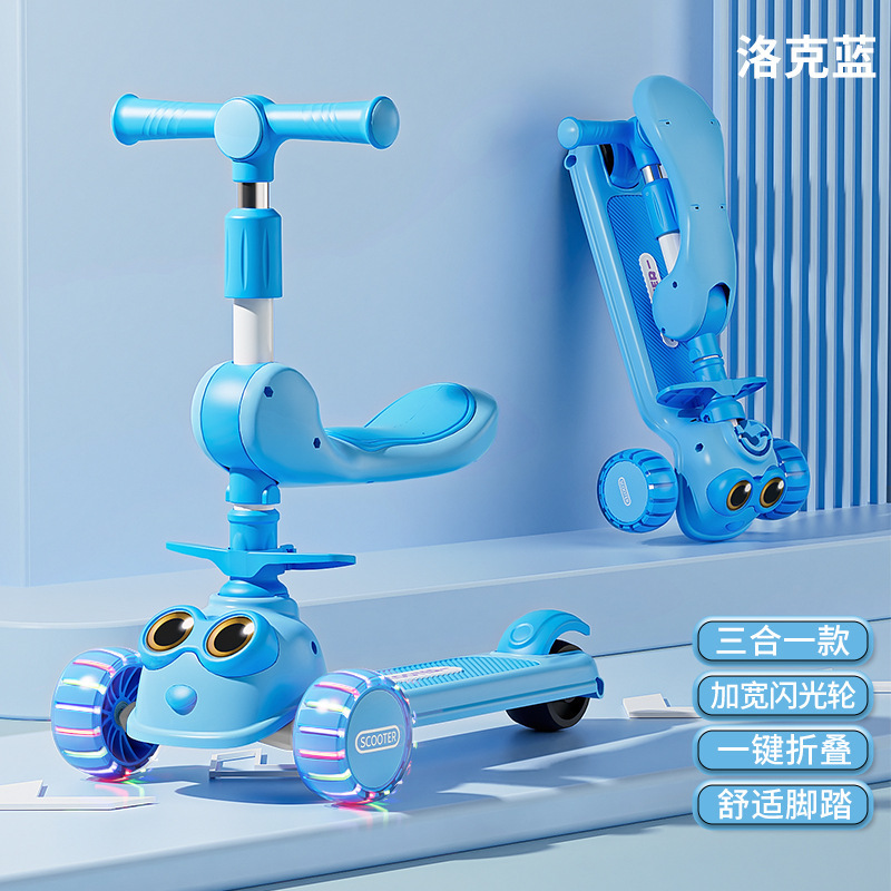 Scooter para niños 1-3-6-12 años, el bebé tres en uno puede sentarse en un niño resbaladizo, tesoro femenino, coche de princesa