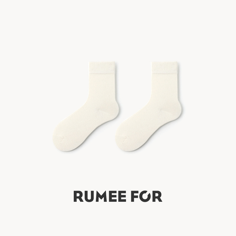 Calcetines Lumi hasta la pantorrilla para mujer en blanco y negro, calcetines antideslizantes JK hasta la pantorrilla combinados con mocasines, calcetines largos blancos absorbentes del sudor para primavera y verano, calcetines Zhuji.