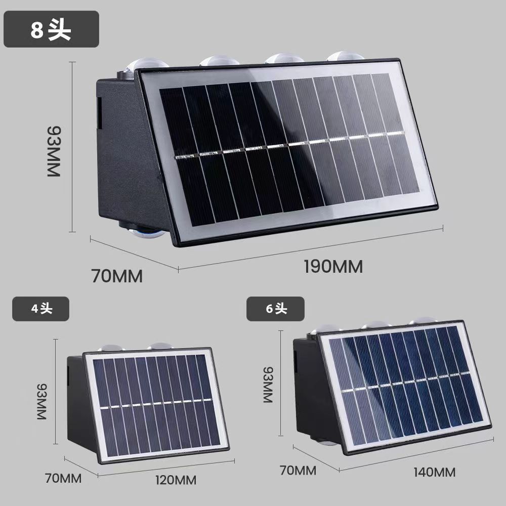 국경 폭발 태양 벽 램프 방수 야외 벽 램프 LED 벽 세탁기 램프 안뜰 조명 램프 야외 안뜰